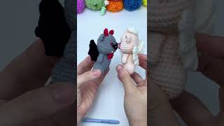 Crochet a pair of angel and devil pigs to make keychains crochetanywhere crochet crochetdevil [upl. by Bierman]