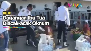 Oknum Berseragam Tendang Dagangan Penjual Berakhir Dilucuti Atasan [upl. by Ahsakat]