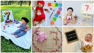 7th month baby photoshoot ideas at home 2024 Seventh Month Milestone Photoshoot Ideas 2024 [upl. by Hgeilhsa]