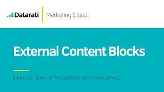 SFMC External Content Blocks in Content Builder [upl. by Roarke]