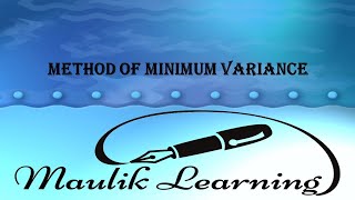 Method of Minimum Variance Estimation  Likelihood Function Approach  Theory of Estimation MVUE [upl. by Helas559]