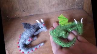 NEEDLE FELT CUTE SLEEPING DRAGON TUTORIAL [upl. by Olecram]