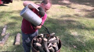 Producing Charcoal with a Barrel Kiln [upl. by Hellman]