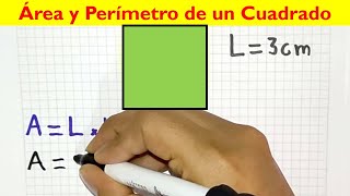 Como sacar el AREA Y PERIMETRO DE UN CUADRADO [upl. by Ahsemac]