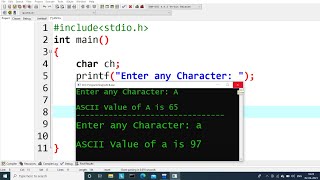 c program to find ASCII value of a character  Learn Coding [upl. by Nahta]