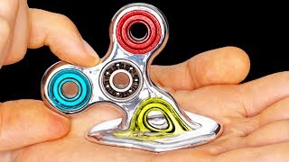 DIY Fidget Spinner MELTS IN YOUR HAND Rare Liquid Mirror DIY Fidget Spinners amp Tricks [upl. by Faith]