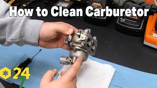 How to Clean Carburetor on John Deere Mower  Remove Clean and Install Carburetor [upl. by Nitsirc]