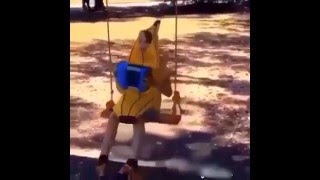 Kid Dresses as banana plays the accordion on a swing and fucking dies [upl. by Walworth305]