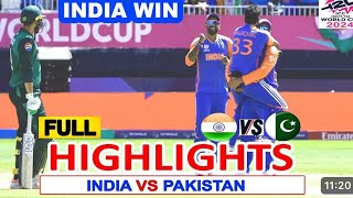 India Vs Pak Highlights T20 Match  India Won The Match By 7 RunsGreat Spell By Bumrah pakvsindia [upl. by Yeoz]