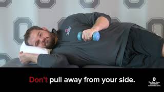 Exercises to prevent shoulder instability Sidelying external rotation  Ohio State Medical Center [upl. by Llednar]