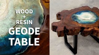 Resin Geode Table like a River Table butnot [upl. by Suiravad]