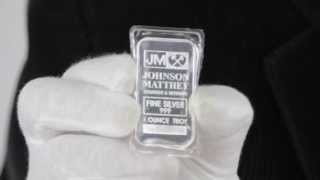 1 oz Johnson Matthey Silver Bar 999 Fine  Goldmart [upl. by Llehcim971]