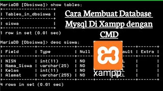 Cara Membuat Database Mysql Xampp di CMD 2021 [upl. by Aihsenor]