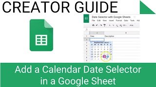 Add a Calendar Date Selector in a Google Sheet [upl. by Odlavu968]