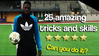 25 Amazing Football Skills amp Tricks  Can you do them all  SSS Football [upl. by Aihsemat919]