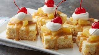 Pineapple Cheesecake Bars  Pillsbury Recipe [upl. by Eissim]