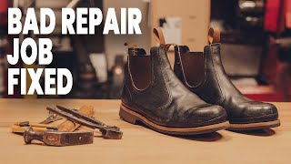 Process of Fixing Bad Resole Job on Blundstone Boots [upl. by Dygert869]