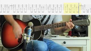 SRV  Pride and Joy Acoustic riff guitar lesson [upl. by Noram]