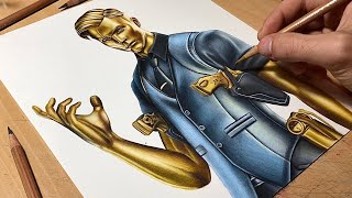 Drawing Midas Golden Touch Fortnite • Time Lapse [upl. by Earej]