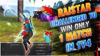 Can Raistar Do It Challenged to Win 1 SINGLE Match In 1v4 Custom 🔥 [upl. by Rafa26]