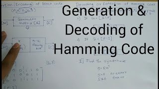 Encoding amp Decoding of Hamming code  Generation amp Detection  in hindi [upl. by Anitsyrk269]