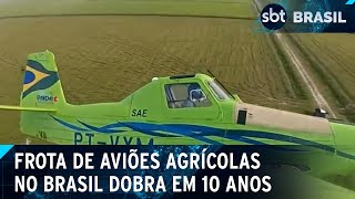 Brasil dobra frota de aviões agrícolas nos últimos 10 anos  SBT Brasil 091024 [upl. by Ardnaskela]