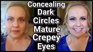 How To Conceal Dark Circles Under Eye Creasing Concealing Crepey Skin [upl. by Weyermann578]