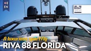 ENG RIVA 88 FLORIDA  Yacht Review and Interiors Tour  The Boat Show [upl. by Fatima]