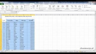 Kurs Microsoft Excel Średniozaawansowany lekcja12  Sortowanie Danych [upl. by Rancell276]