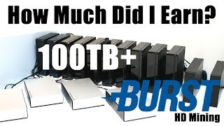 How Much Did I Earn 100TB Burstcoin HardDrive Mining Rig [upl. by Ahsitahs]