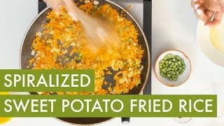 Spiralized Sweet Potato Fried Rice I Vegetarian Spiralizer Recipe [upl. by Atokad505]