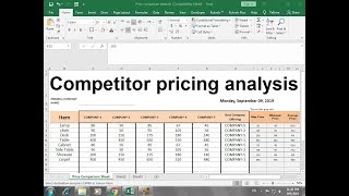 367 How To Make Competitor price comparison excel Sheet [upl. by Yrakaz]