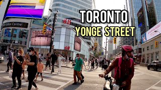 Toronto Yonge amp Dundas Square Downtown Walking Tour Canada [upl. by Llenej287]