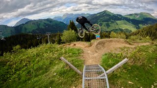 Morgins Bikepark Follow Cam with Vincent Poupon amp Jerome Bouchet [upl. by Salangia333]