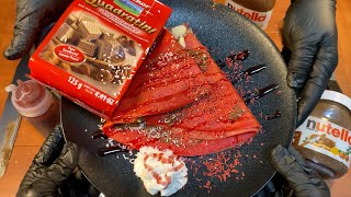 Quadratini Crepe  Nutella Quadratini amp Strawberry Syrup [upl. by Delamare]