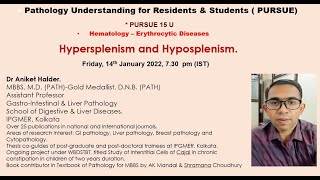 Pursue 15 U LIVE Hematology  Hypersplenism and Hyposplenism [upl. by Tobey198]