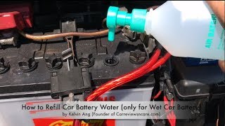 How to Refill Car Battery Water in 2 Minutes Asian Version [upl. by Latrell748]