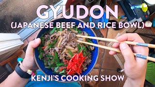 Kenjis Cooking Show  Gyudon Japanese Beef and Rice Bowls with Simmered Kabocha Squash [upl. by Adok]