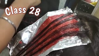 Hair Color Highlights Red Streax Hair Color Highlights  Step by Step weaving Technique Bourgandy [upl. by Oren]