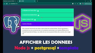 crud Affichage des données avec Nodejs et PostgreSQL en utilisant un template Bootstrap part 1 [upl. by Piwowar]