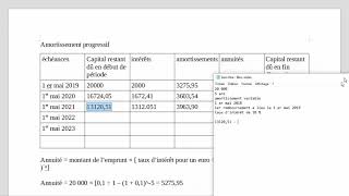 Amortissement de lemprunt  constant  variable [upl. by Atnahsa]