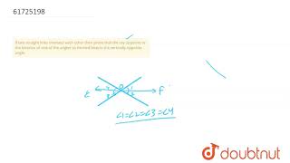 If two straight lines intersect each other then prove that the ray opposite to the bisector of [upl. by Elreath]