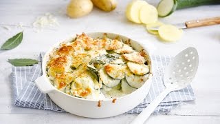 Alpro Recipe  Potato and Courgette Dauphinoise [upl. by Eltrym]