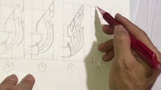 STEP BY STEP FOR DRAWING KBACH KHMERក្បាច់ភ្ញីទេសលំអរជាទម្រង់កន្ទុយហង្ស [upl. by Giule]