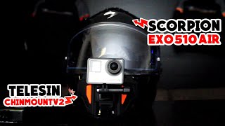 Scorpion Helmet EXO510 Air  Telesin Chin Mount V2 [upl. by Rowney]