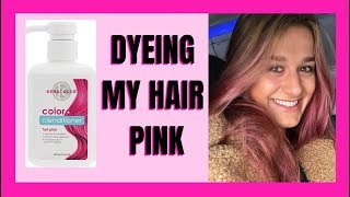 DYEING MY HAIR PINK KERACOLOR CLENDITIONER [upl. by Jews]