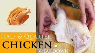 Half Chicken amp Quarter Chicken BreakDown  Chicken Butchery [upl. by Aiker]