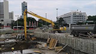 Komatsu PC350LC longreach excavator digging dirt in Vienna [upl. by Miller]