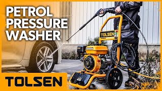 TOLSEN Petrol Pressure Washer Gas Powered 208CC Pressure Washer with Recoil Starting System [upl. by Adna]