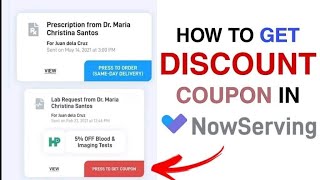 5 DISCOUNT  How to GET DISCOUNT COUPON  LABORATORY TEST  NowServing APP By SeriousMD [upl. by Adnoryt]